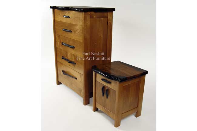 custom made wood dresser and one custom nightstand